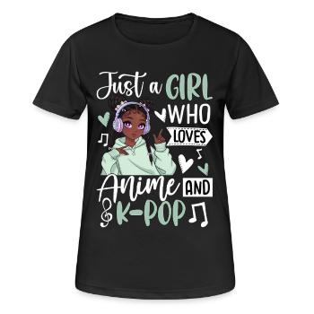 Just A Girl Who Love L’Anime And K-Pop - T-shirt respirant Femme - noir - Devant - AI Model Female 172 light (172cm)