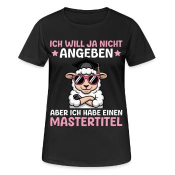 Master's examination passed, student's master's degree - Women's Breathable T-Shirt - black - Front - AI Model Female 172 light (172cm)