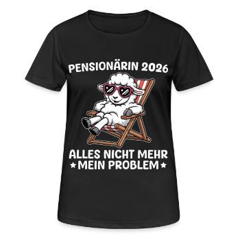 Pensioner 2026 Sheep in a deckchair - Farewell - Women's Breathable T-Shirt - black - Front - AI Model Female 172 light (172cm)