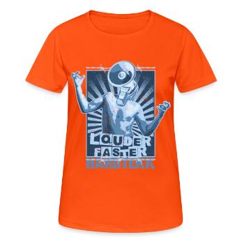 Hardtekk Tekke Allemagne de l’Est - T-shirt respirant Femme - orange néon - Devant - AI Model Female 172 dark (172cm)