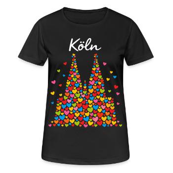 Cadeau de confettis Alaaf du Carnaval de Cologne - T-shirt respirant Femme - noir - Devant - AI Model Female 172 light (172cm)