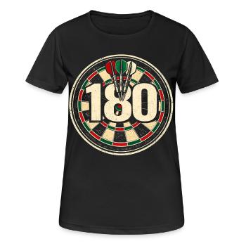 Retro Dartboard 180 Dartboard Darts Player - Women's Breathable T-Shirt - black - Front - AI Model Female 172 light (172cm)