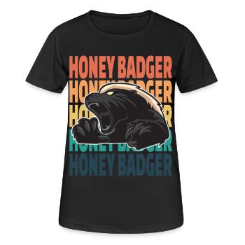 Honey Badger Rétro Vintage - T-shirt respirant Femme - noir - Devant - AI Model Female 172 light (172cm)