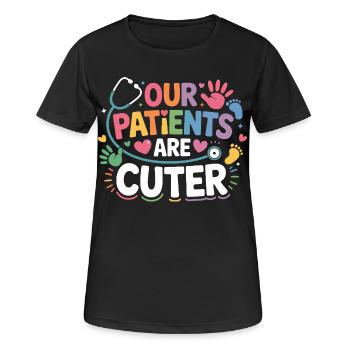 Nos patients sont CutER - T-shirt respirant Femme - noir - Devant - AI Model Female 172 light (172cm)