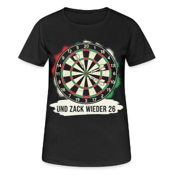 Dart Zack again 26 darts funny saying gift - Women's Breathable T-Shirt - black - Front - AI Model Female 172 light (172cm)