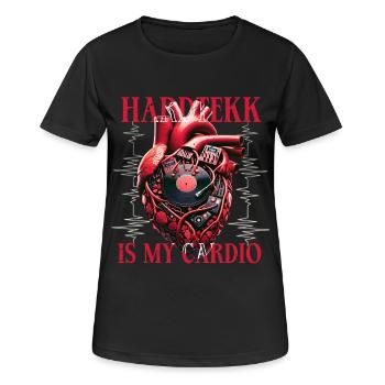 Hardtekk est mon Cardio Tekke en Allemagne de l’Est - T-shirt respirant Femme - noir - Devant - AI Model Female 172 light (172cm)