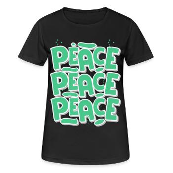 Peace - Frauen T-Shirt atmungsaktiv - Schwarz - Vorne - AI Model Female 172 light (172cm)