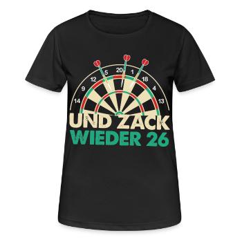 And Zack Again 26 Dartboard Design - Women's Breathable T-Shirt - black - Front - AI Model Female 172 light (172cm)