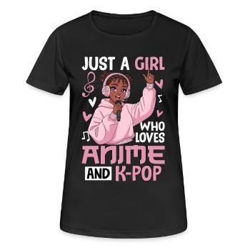 Just A Girl Who Loves Anime And K-Pop - Women's Breathable T-Shirt - black - Front - AI Model Female 172 light (172cm)