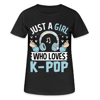 Une fille qui adore la K-Pop - T-shirt respirant Femme - noir - Devant - AI Model Female 172 light (172cm)
