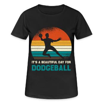Journée rétro du coucher de soleil au prisonnier - T-shirt respirant Femme - noir - Devant - AI Model Female 172 light (172cm)