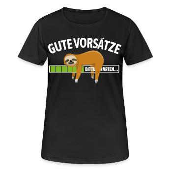 Faultier | Anti gute Vorsätze, Chillen - Frauen T-Shirt atmungsaktiv - Schwarz - Vorne - AI Model Female 172 light (172cm)