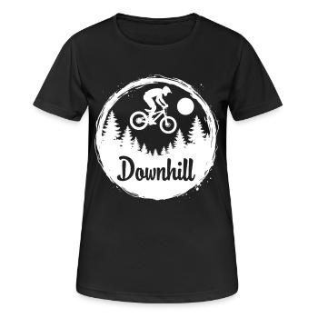 Downhill Mountain Bike Adventure in the Forest - Women's Breathable T-Shirt - black - Front - AI Model Female 172 light (172cm)