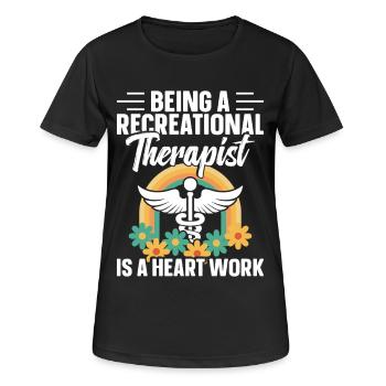Thérapeute thérapeutique indispensable RT Recreational - T-shirt respirant Femme - noir - Devant - AI Model Female 172 light (172cm)