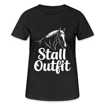 Cavalier d’écurie - T-shirt respirant Femme - noir - Devant - AI Model Female 172 light (172cm)