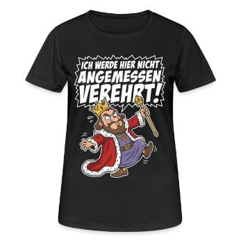 Lustiger König Nicht angemessen verehrt - Frauen T-Shirt atmungsaktiv - Schwarz - Vorne - AI Model Female 172 light (172cm)
