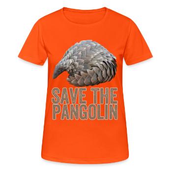 Save The Pangolin - Women's Breathable T-Shirt - neon orange - Front - AI Model Female 172 dark (172cm)