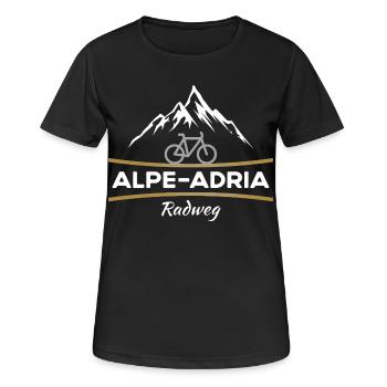 Alpe-Adria Fahrrad - Frauen T-Shirt atmungsaktiv - Schwarz - Vorne - AI Model Female 172 light (172cm)