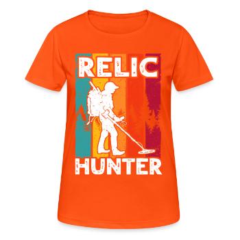 Détecteur de reliques Sondes détecteurs de métaux - T-shirt respirant Femme - orange néon - Devant - AI Model Female 172 dark (172cm)