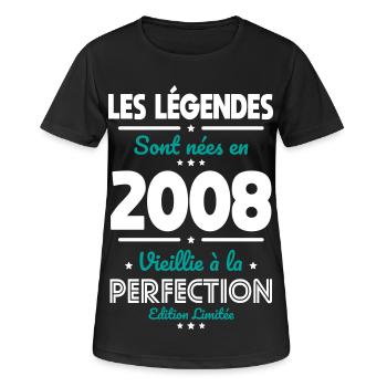 2008 – Legends – Perfekt gereift - Frauen T-Shirt atmungsaktiv - Schwarz - Vorne - AI Model Female 172 light (172cm)