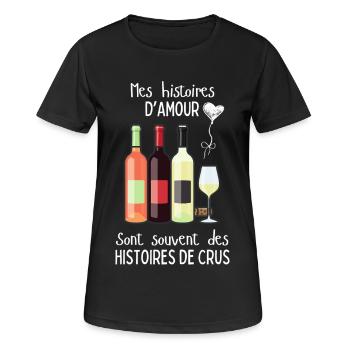 Histoires d'amour et crus - T-shirt respirant Femme - noir - Devant - AI Model Female 172 light (172cm)
