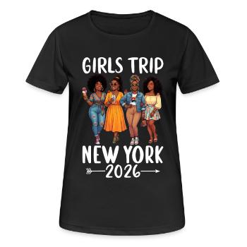 New York Girls Trip 2026 - Frauen T-Shirt atmungsaktiv - Schwarz - Vorne - AI Model Female 172 light (172cm)