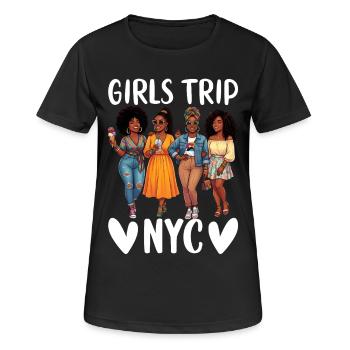NYC Girls Trip - Frauen T-Shirt atmungsaktiv - Schwarz - Vorne - AI Model Female 172 light (172cm)