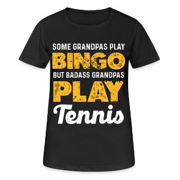 Grand-père Dur à cuire Tennis - T-shirt respirant Femme - noir - Devant - AI Model Female 172 light (172cm)