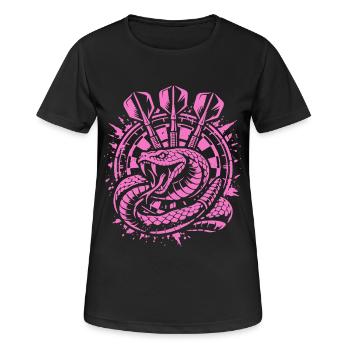 Darts | Rattle the Board , Klapperschlange - Frauen T-Shirt atmungsaktiv - Schwarz - Vorne - AI Model Female 172 light (172cm)