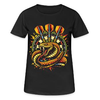 Darts | Rattle the Board , Klapperschlange - Frauen T-Shirt atmungsaktiv - Schwarz - Vorne - AI Model Female 172 light (172cm)