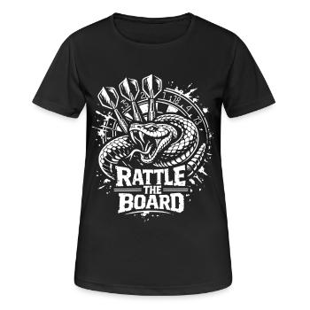 Darts | Rattle the Board , Klapperschlange - Frauen T-Shirt atmungsaktiv - Schwarz - Vorne - AI Model Female 172 light (172cm)