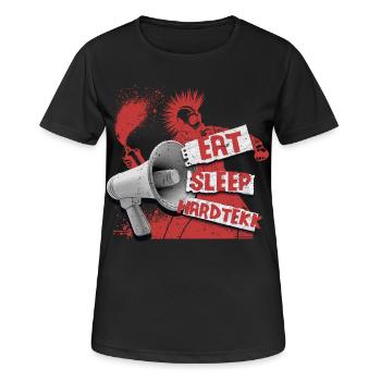 Hardtekk Tekke Ostdeutschland - Frauen T-Shirt atmungsaktiv - Schwarz - Vorne - AI Model Female 172 light (172cm)