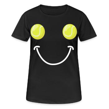 Visage Heureux du Tennis - T-shirt respirant Femme - noir - Devant - AI Model Female 172 light (172cm)