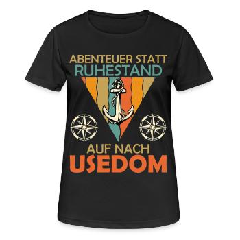 Pensioners ADVENTURE INSTEAD OF RETIREMENT - Women's Breathable T-Shirt - black - Front - AI Model Female 172 light (172cm)