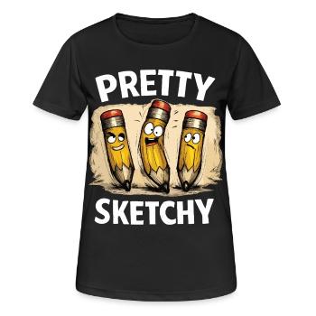 Pretty Sketchy Pretty Sketchy Pencils - Women's Breathable T-Shirt - black - Front - AI Model Female 172 light (172cm)