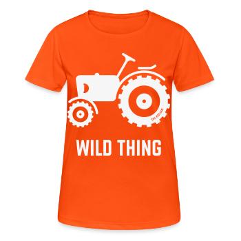 Wild Thing (Trecker / Traktor / Landwirt / White) - Frauen T-Shirt atmungsaktiv - Neonorange - Vorne - AI Model Female 172 dark (172cm)