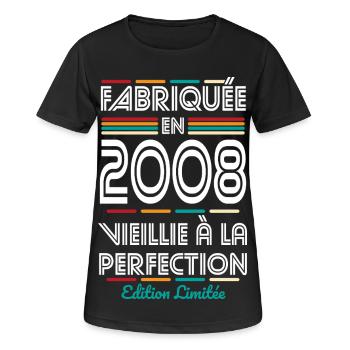 2008 – Made – Aged to perfection - Women's Breathable T-Shirt - black - Front - AI Model Female 172 light (172cm)