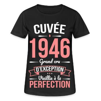 1946 Cuvée – Aged to Perfection - Women's Breathable T-Shirt - black - Front - AI Model Female 172 light (172cm)