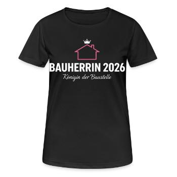 Client 2026 Queen of the Construction Site - Women's Breathable T-Shirt - black - Front - AI Model Female 172 light (172cm)