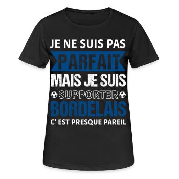 Bordeaux Fußballgeschenk - Frauen T-Shirt atmungsaktiv - Schwarz - Vorne - AI Model Female 172 light (172cm)