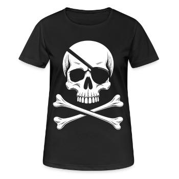 Classic Jolly Roger Pirate Skull - Women's Breathable T-Shirt - black - Front - AI Model Female 172 light (172cm)