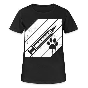 Seringue vétérinaire - T-shirt respirant Femme - noir - Devant - AI Model Female 172 light (172cm)