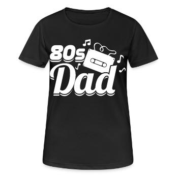 Papa des années 80 - T-shirt respirant Femme - noir - Devant - AI Model Female 172 light (172cm)