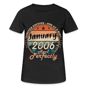 20e anniversaire Original janvier Volume 2006 - T-shirt respirant Femme - noir - Devant - AI Model Female 172 light (172cm)