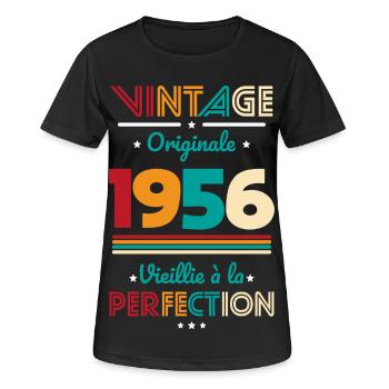 1956 – Vintage – Aged to perfection - Women's Breathable T-Shirt - black - Front - AI Model Female 172 light (172cm)