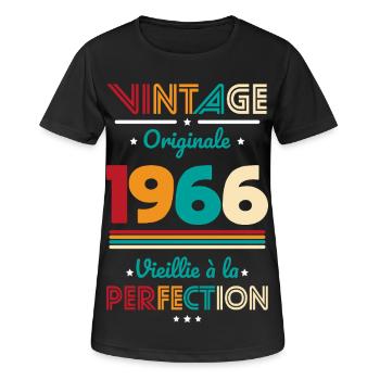 1966 – Vintage – Aged to perfection - Women's Breathable T-Shirt - black - Front - AI Model Female 172 light (172cm)