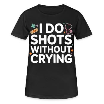 Infirmière pédiatrique : je fais des injections sans pleurer, infirmière en pédiatrie - T-shirt respirant Femme - noir - Devant - AI Model Female 172 light (172cm)