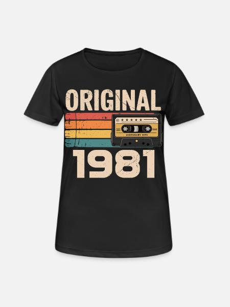Originaler Retro-Geburtstag von 1981 Vintage 1981 - Frauen T-Shirt atmungsaktiv - Schwarz