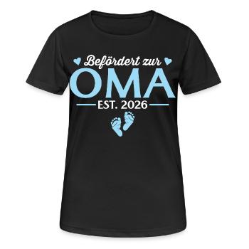 Befördert zur Oma 2026 Babyparty - Frauen T-Shirt atmungsaktiv - Schwarz - Vorne - AI Model Female 172 light (172cm)