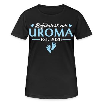 Befördert zur Uroma 2026 Babyparty - Frauen T-Shirt atmungsaktiv - Schwarz - Vorne - AI Model Female 172 light (172cm)